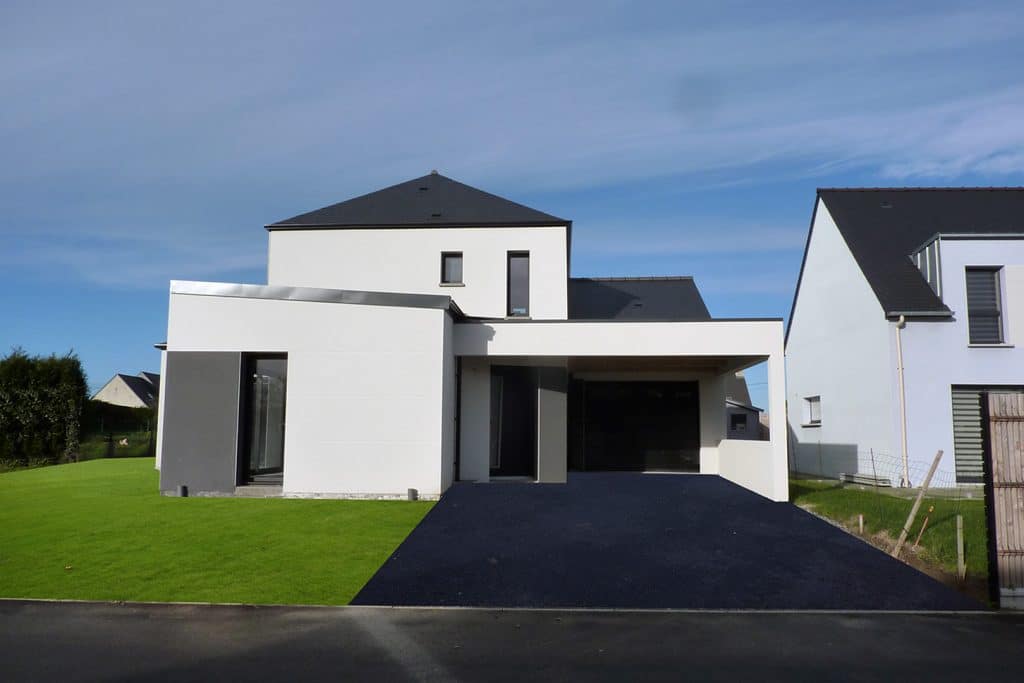 maison-contemporaine-garage-maisons-passiva_01 maison moderne avec jardin
